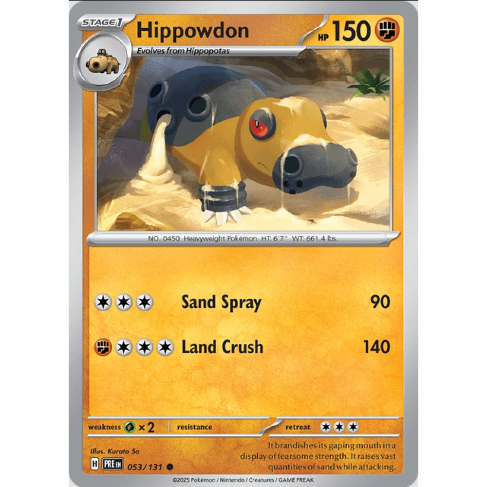 Hippowdon, Common, 053/191, Pokemon Card Game, Prismatic Evolutions