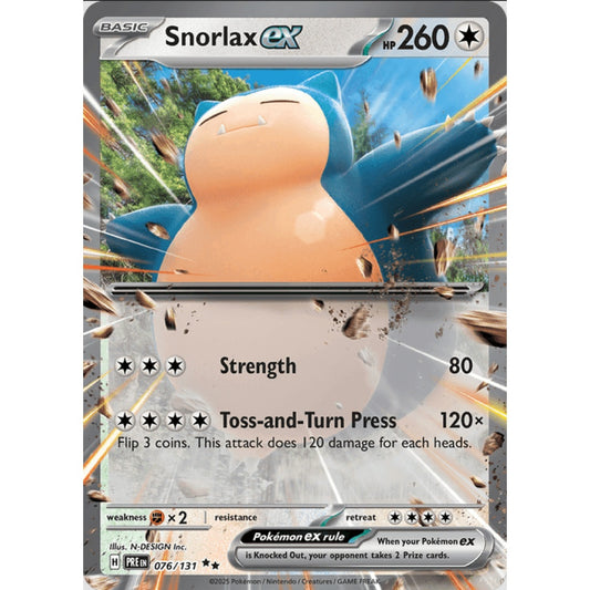 Snorlax ex, Double Rare, 076/191, Pokemon Card Game, Prismatic Evolutions