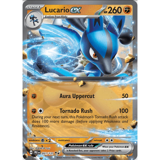 Lucario ex, Double Rare, 051/191, Pokemon Card Game, Prismatic Evolutions