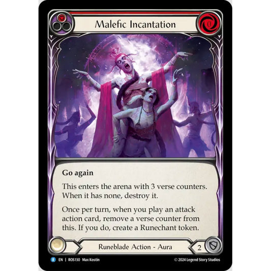 Malefic Incantation (Red) (ROS130 R Rainbow foil)