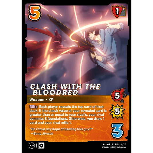 Clash with the Bloodred, 4/20, SL01, Universus, Solo Leveling Challenger Deck, Attack, R