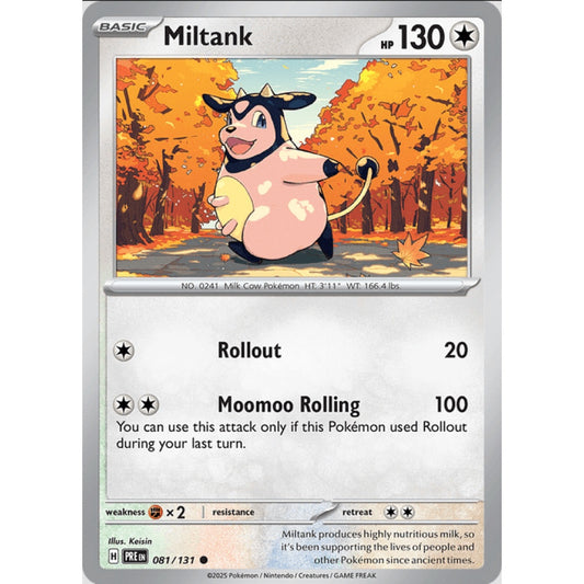 Miltank, Common, 081/191, Pokemon Card Game, Prismatic Evolutions