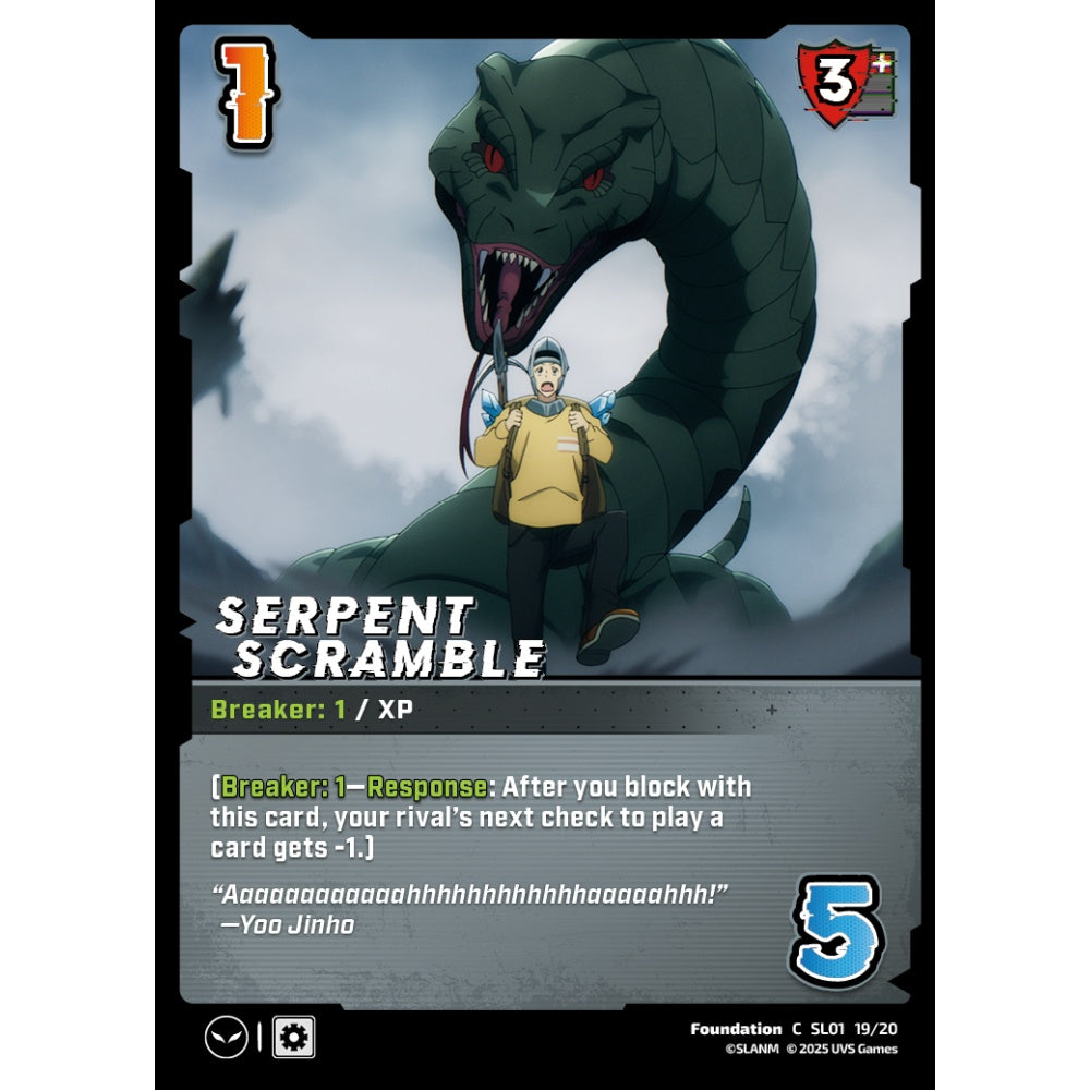 Serpent Scramble, 19/20, SL01, Universus, Solo Leveling Challenger Deck, Foundation, C