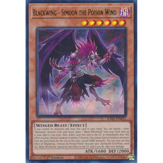 Yu-Gi-Oh! RA01-EN012 Blackwing - Simoon the Poison Wind (Ultra Rare)