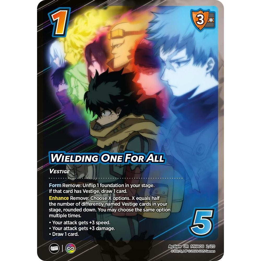 Wielding One For All, 2/20, MHA08, Universus, Challenger Series: My Hero Academia - Dark Hero Arc, Ultra Rare