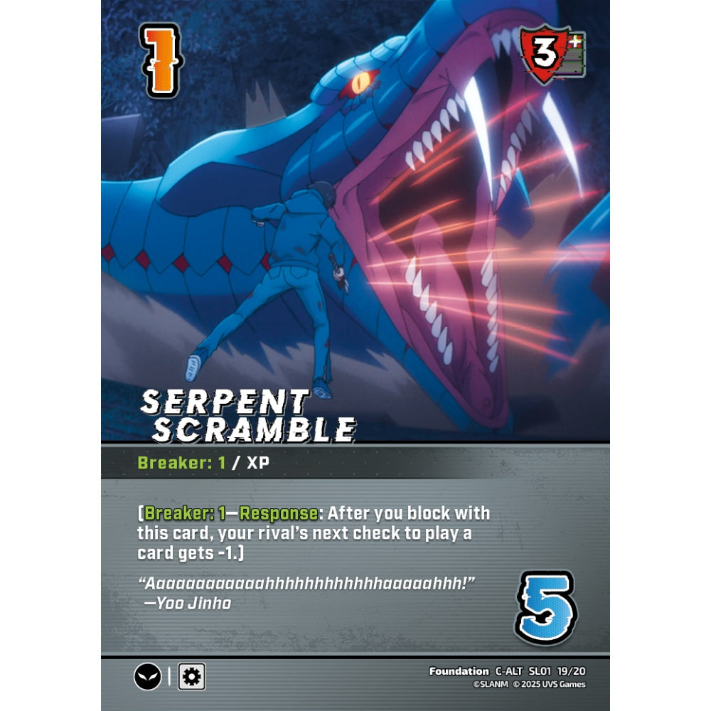 Serpent Scramble, 19/20, SL01, Universus, Solo Leveling Challenger Deck, Foundation, C-ALT