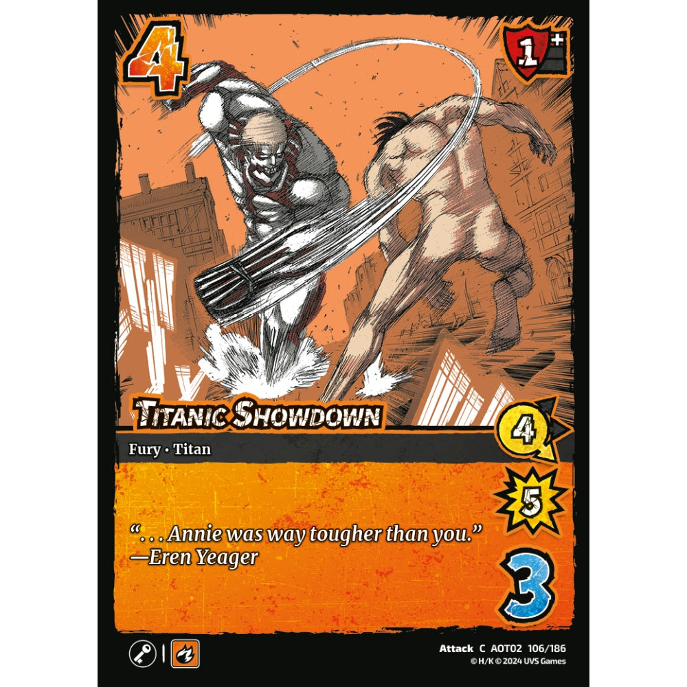 Titanic Showdown, 106/186, AOT02, Universus, Attack on Titan: Origins of Power, Attack, C