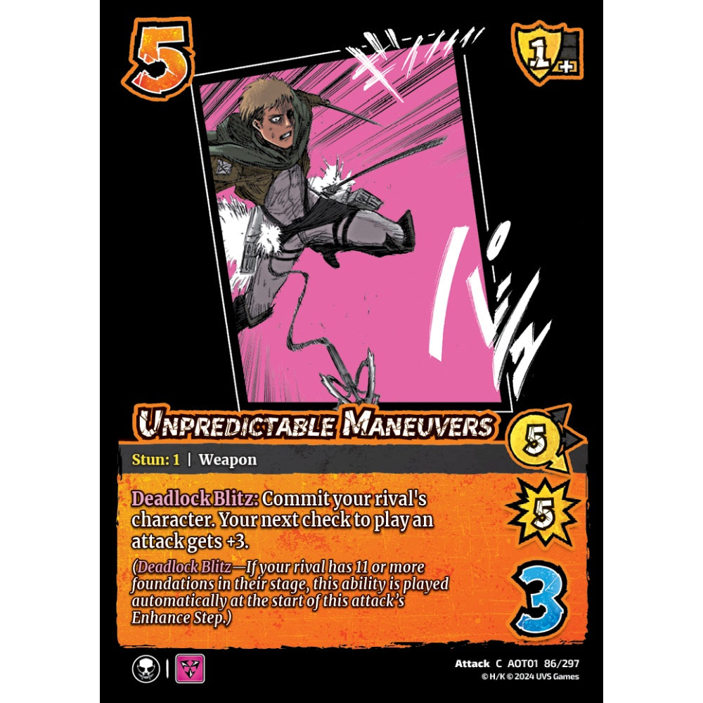 Unpredictable Maneuvers (C AOT01 86/297)