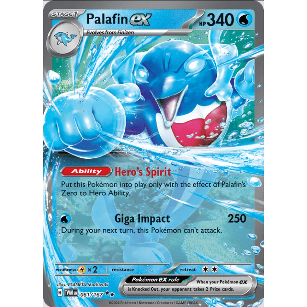 Palafin ex, Double Rare, 061/167, Pokemon Card Game, Twilight Masquerade