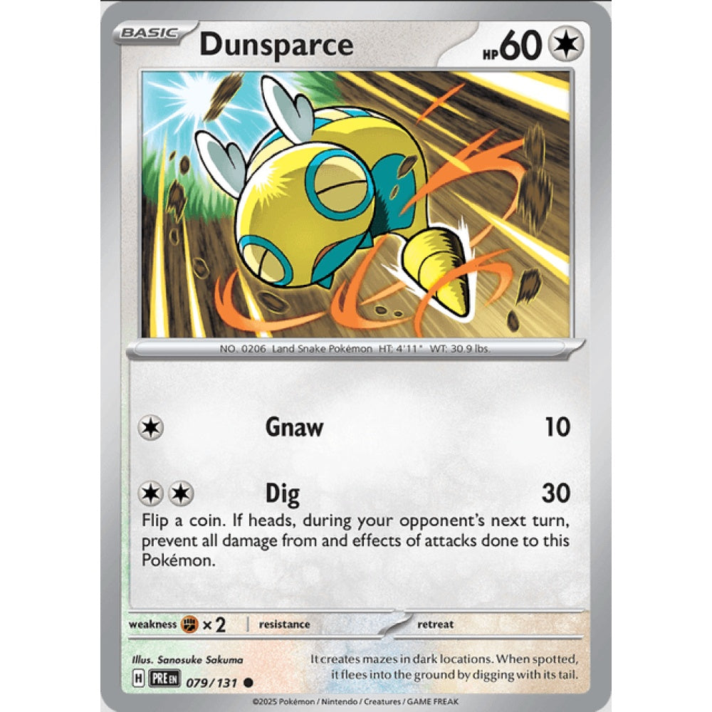 Dunsparce, Common, 079/191, Pokemon Card Game, Prismatic Evolutions