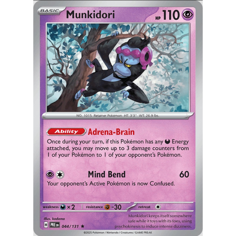 Munkidori, Rare, 044/191, Pokemon Card Game, Prismatic Evolutions