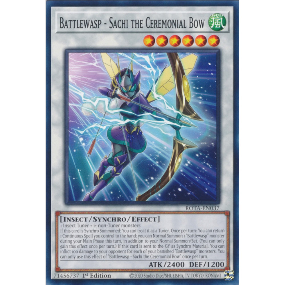 Battlewasp - Sachi the Ceremonial Bow, ROTA-EN037, Common, Yu-Gi-Oh, Rage of the Abyss