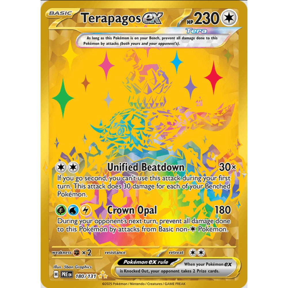 Terapagos ex, Secret Rare, 180/191, Pokemon Card Game, Prismatic Evolutions