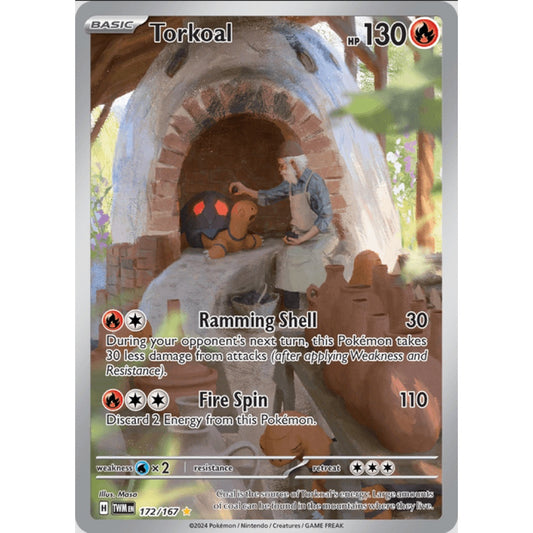 Torkoal, Art Rare, 172/167, Pokemon Card Game, Twilight Masquerade