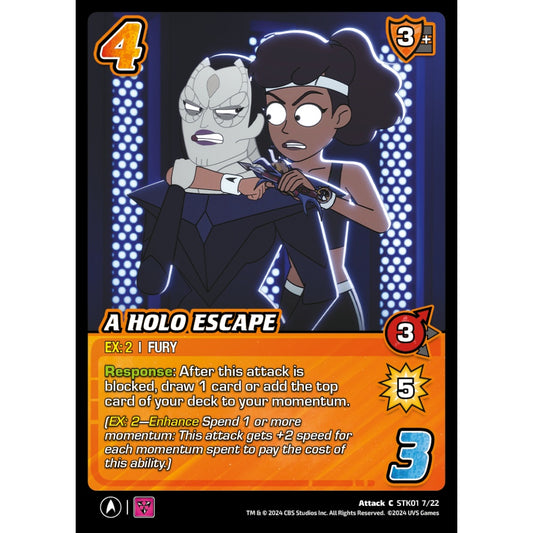 A Holo Escape, 7/22, STK01, Universus, Star Trek Lower Decks Challenger Decks, Attack, C