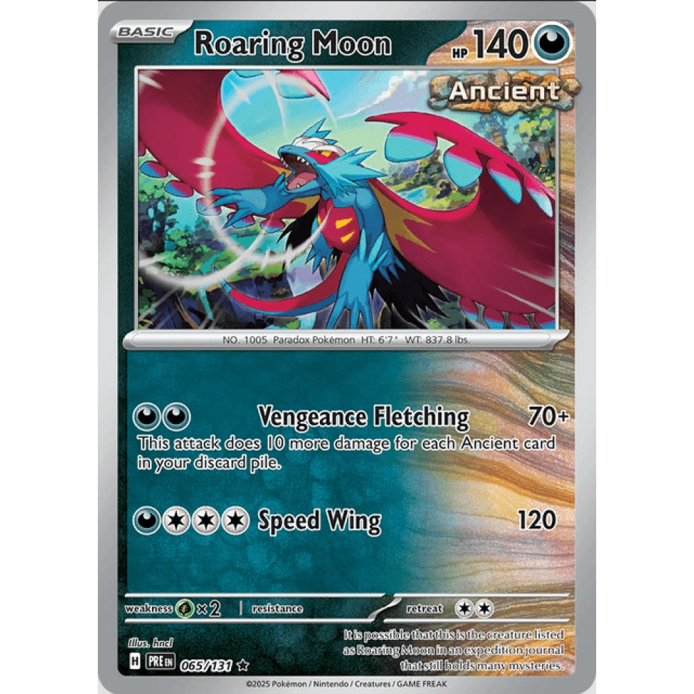 Roaring Moon, Rare, 065/191, Pokemon Card Game, Prismatic Evolutions