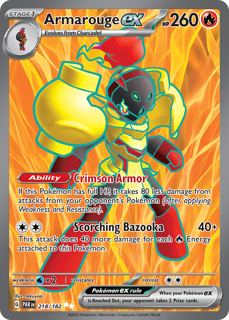 Pokemon Armarouge ex (PAR 218) : Paradox Rift Pokemon Card