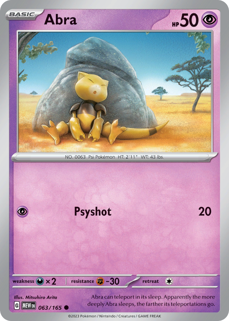 Pokemon Abra (MEW 063) : 151