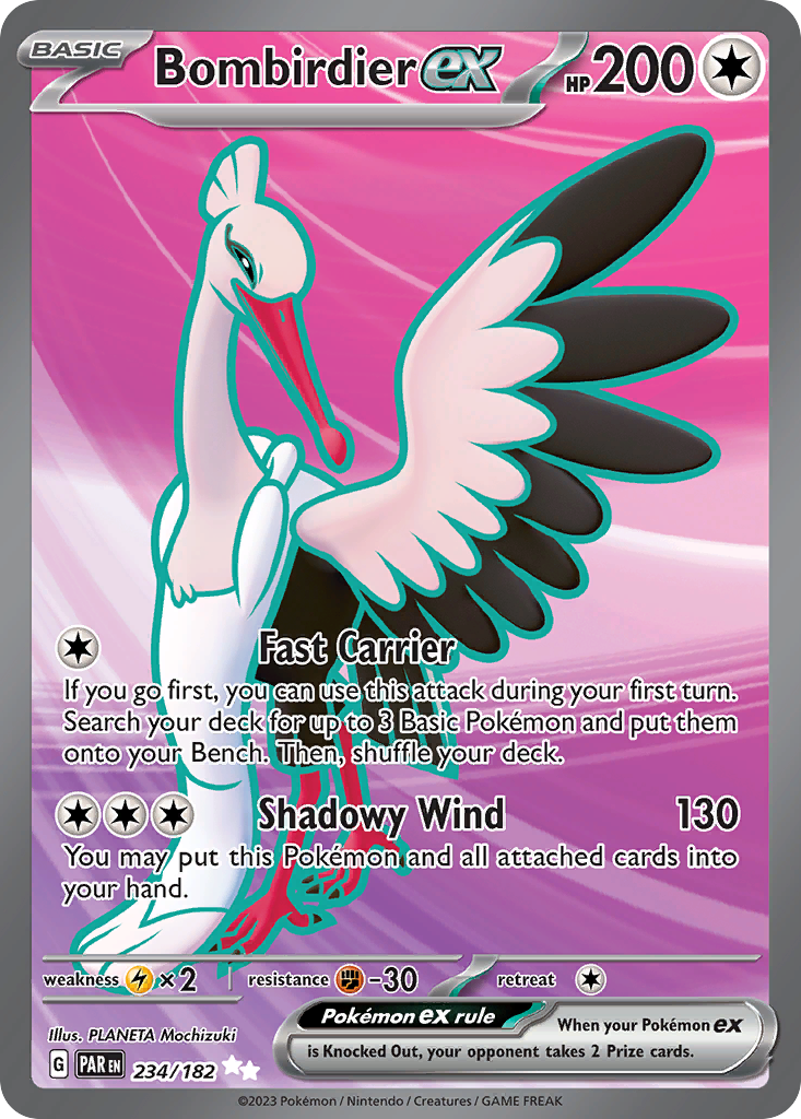 Pokemon Bombirdier ex (PAR 234) : Paradox Rift Pokemon Card